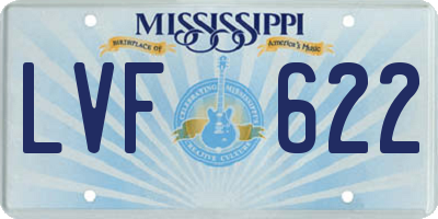 MS license plate LVF622