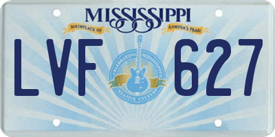 MS license plate LVF627
