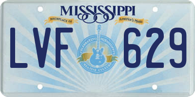 MS license plate LVF629