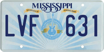 MS license plate LVF631