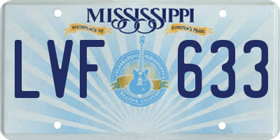 MS license plate LVF633