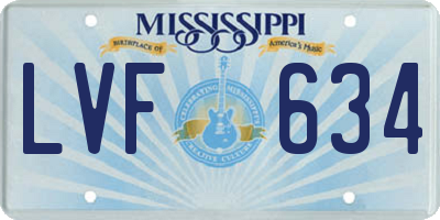 MS license plate LVF634