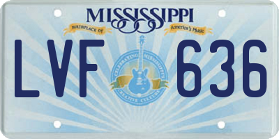 MS license plate LVF636