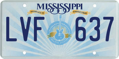MS license plate LVF637