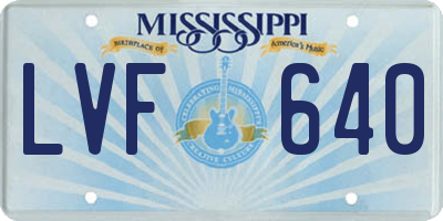 MS license plate LVF640
