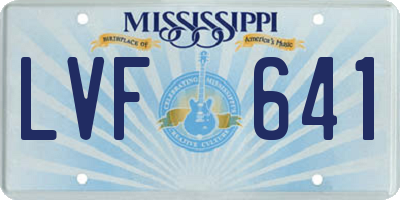 MS license plate LVF641