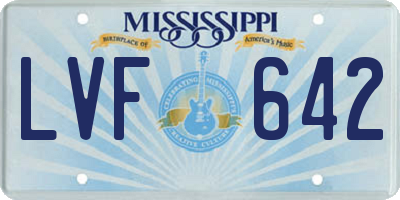 MS license plate LVF642