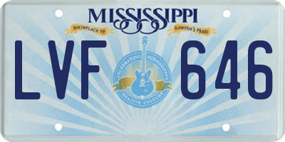 MS license plate LVF646