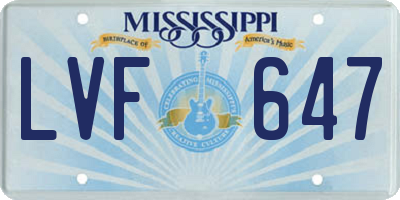 MS license plate LVF647