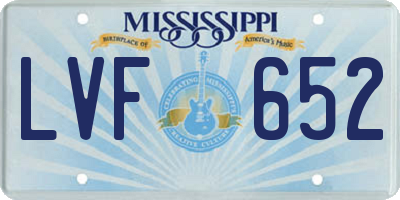 MS license plate LVF652