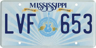 MS license plate LVF653