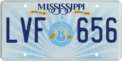 MS license plate LVF656