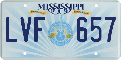 MS license plate LVF657