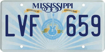 MS license plate LVF659