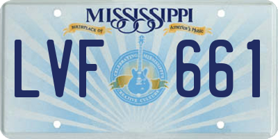 MS license plate LVF661
