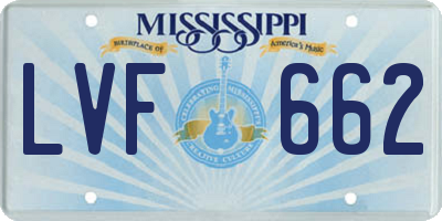 MS license plate LVF662