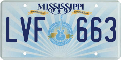 MS license plate LVF663