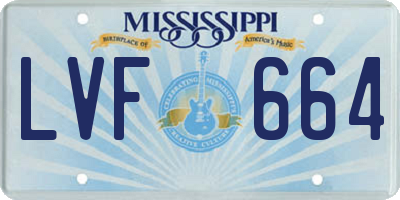 MS license plate LVF664