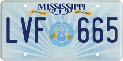 MS license plate LVF665