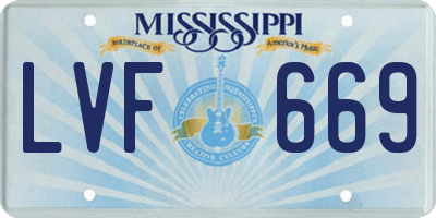 MS license plate LVF669