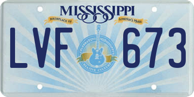 MS license plate LVF673