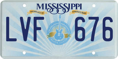 MS license plate LVF676