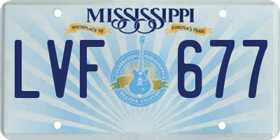 MS license plate LVF677