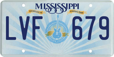 MS license plate LVF679