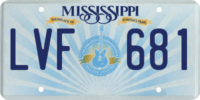 MS license plate LVF681