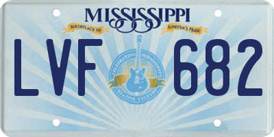 MS license plate LVF682