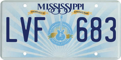 MS license plate LVF683