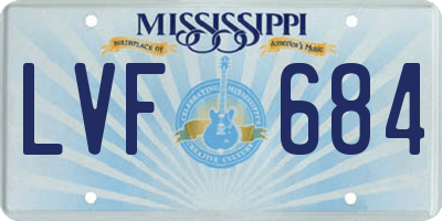 MS license plate LVF684