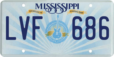MS license plate LVF686