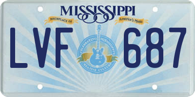 MS license plate LVF687