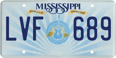 MS license plate LVF689