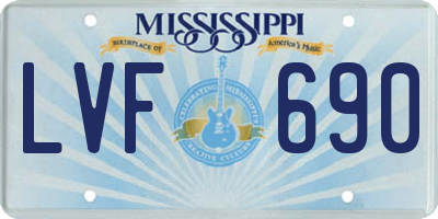 MS license plate LVF690