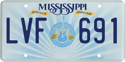 MS license plate LVF691