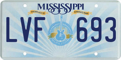 MS license plate LVF693