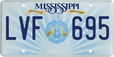 MS license plate LVF695