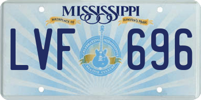 MS license plate LVF696