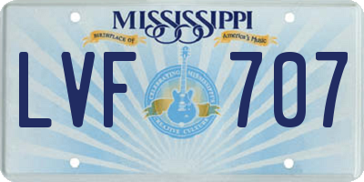 MS license plate LVF707