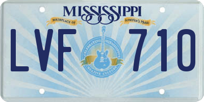 MS license plate LVF710
