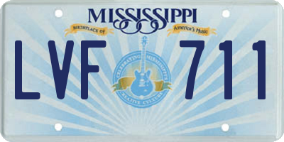 MS license plate LVF711
