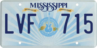MS license plate LVF715