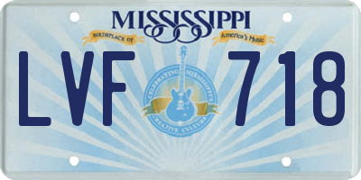 MS license plate LVF718