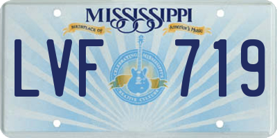 MS license plate LVF719