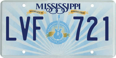 MS license plate LVF721