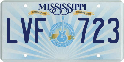 MS license plate LVF723