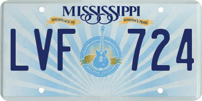 MS license plate LVF724