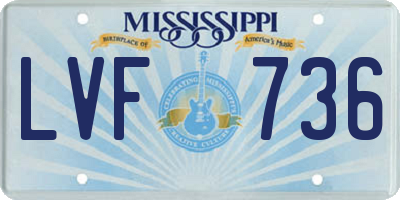MS license plate LVF736